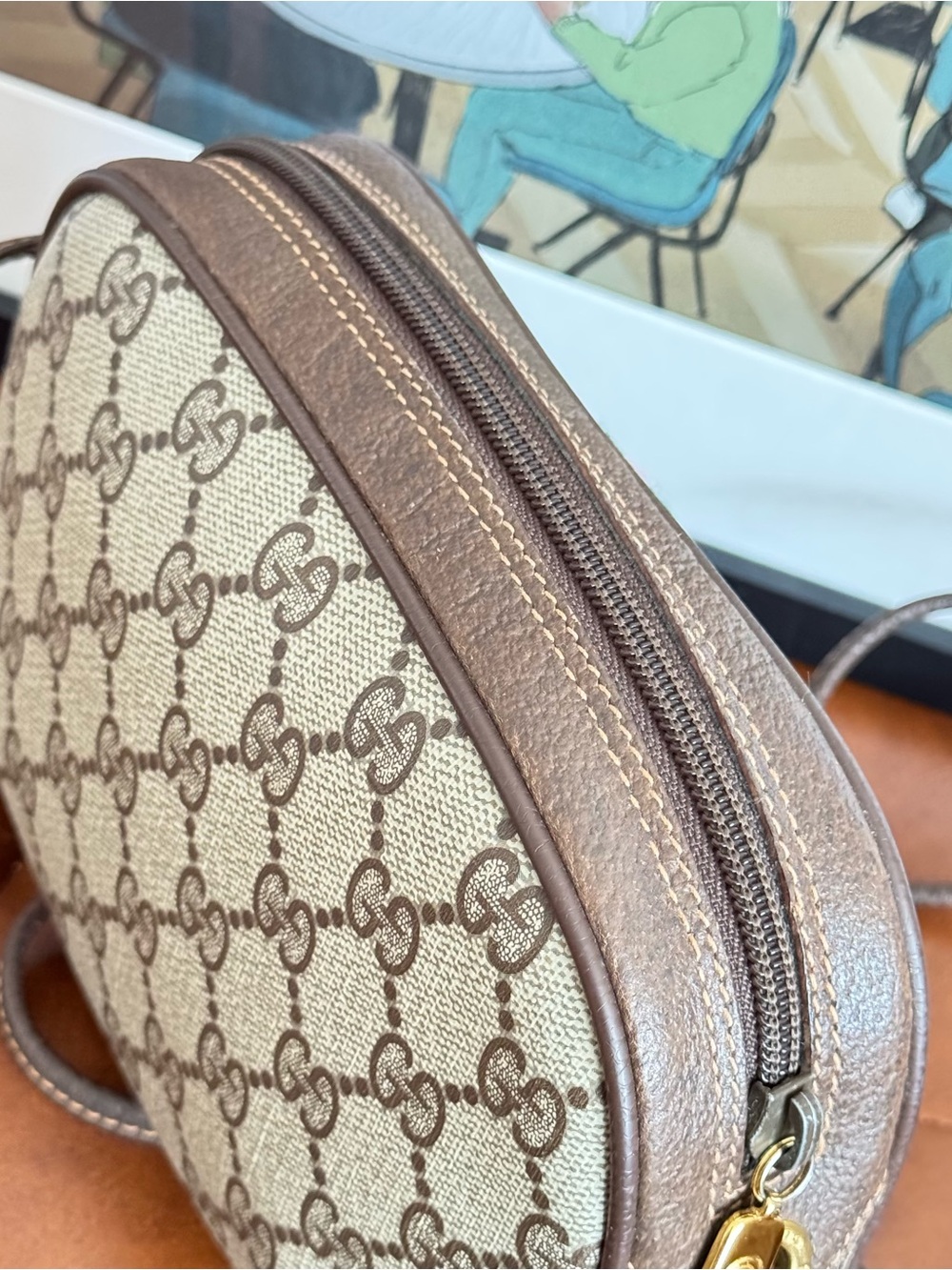 GUCCI Vintage Ophidia GG Monogram Canvas Sherry Line Crossbody Bag - Picture 7 of 13